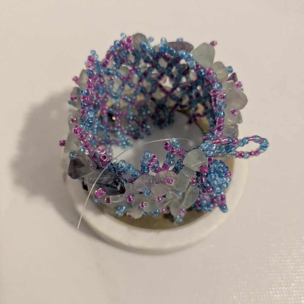 Handmade Crochet Colorful Beaded Bracelet